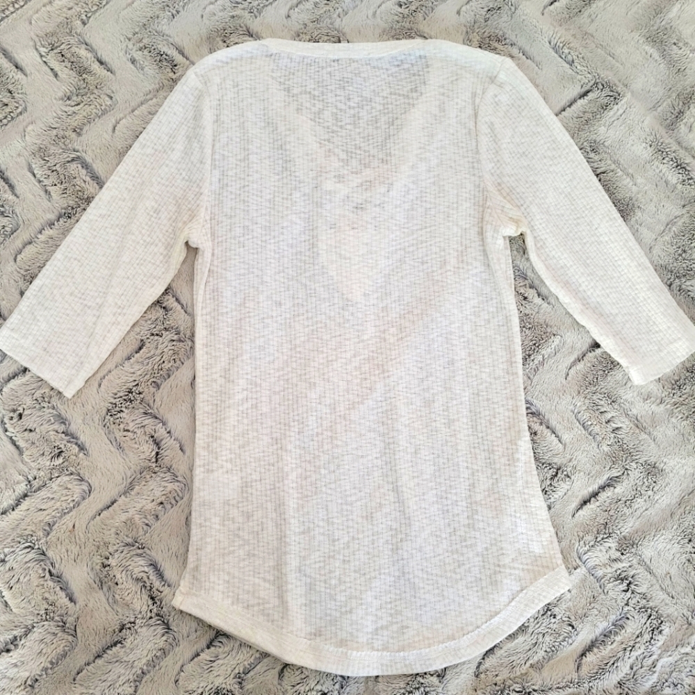 BKE half sleeve ribbed knit lace-up top - Picture 2 of 4